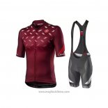 2021 Abbigliamento Ciclismo Castelli Scuro Rosso Manica Corta e Salopette (5)